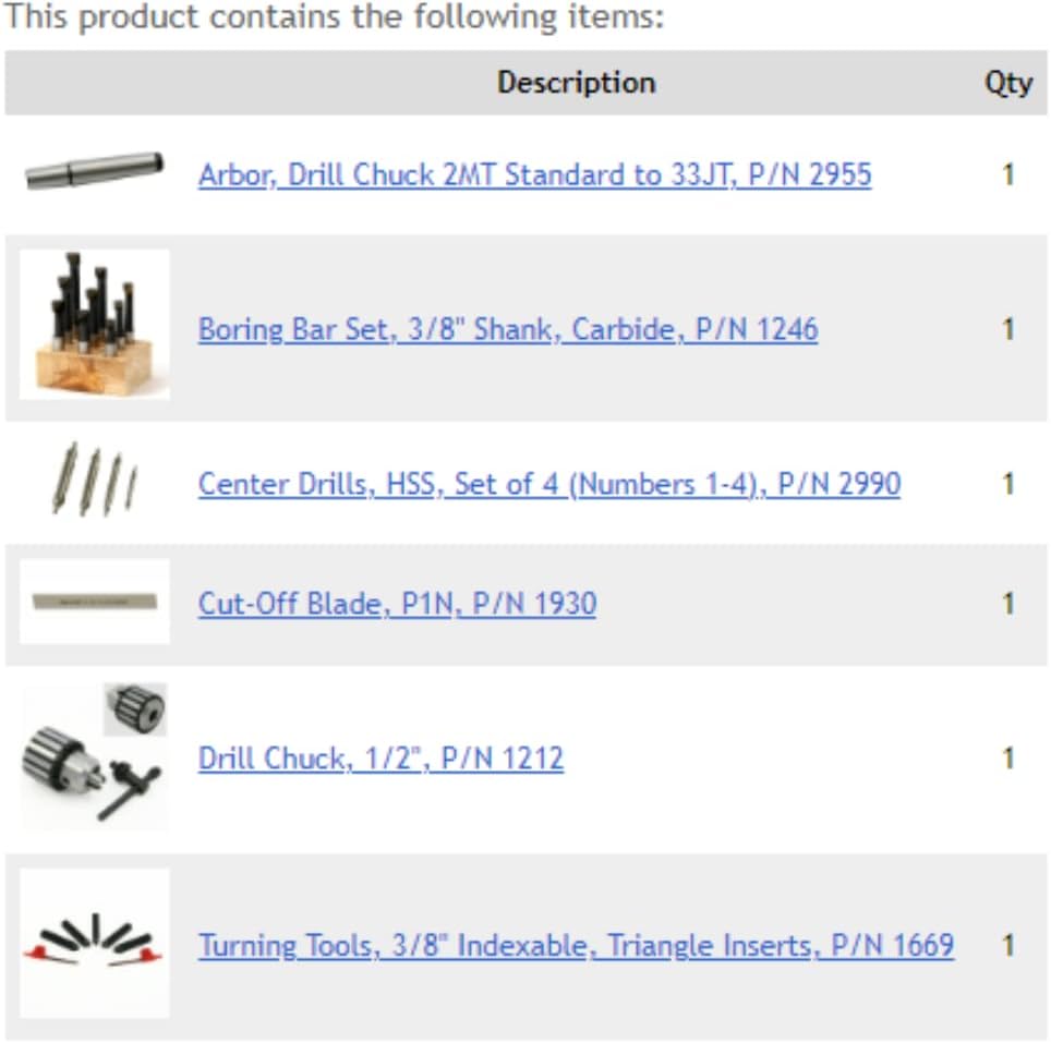 Grizzly Tooling Package for Mini Lathe - Grizzly G0765, LittleMachineShop.com (5680)