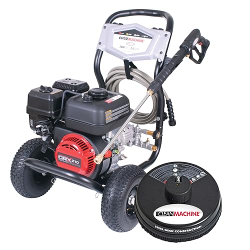 Simpson Cleaning 3400 PSI Gas Pressure Washer, 2.5 GPM Power Washer for Residential Use, CRX Engine, 25-Foot MorFlex Hose, Clean Machine, 49-State (CM61083)