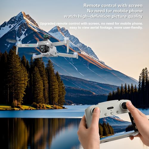 Drone with 4K UHD Camera for Adults,GPS RC Drone Brushless Motor,Upgraded Tablet Screen,Gimbal EIS, Smart FPV Foldable Quadcopter for Beginners, Auto Return, Follow Me, Waypoints, 60 Mins Flight Time,Gift, with Obstacle Avoidance