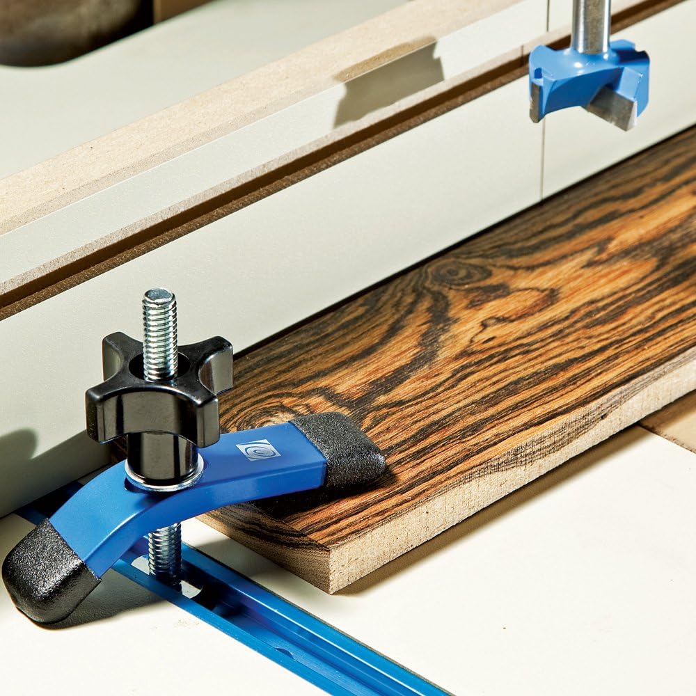 Rockler Universal Aluminum T Track Kit (17-Piece), 4’ Length T Track Aluminum w/ Unique Stacked-Slot Design - T Tracks Woodworking Kit Includes T-Slot Bolts, T-Knobs, 5-Star Knobs Pack of 2