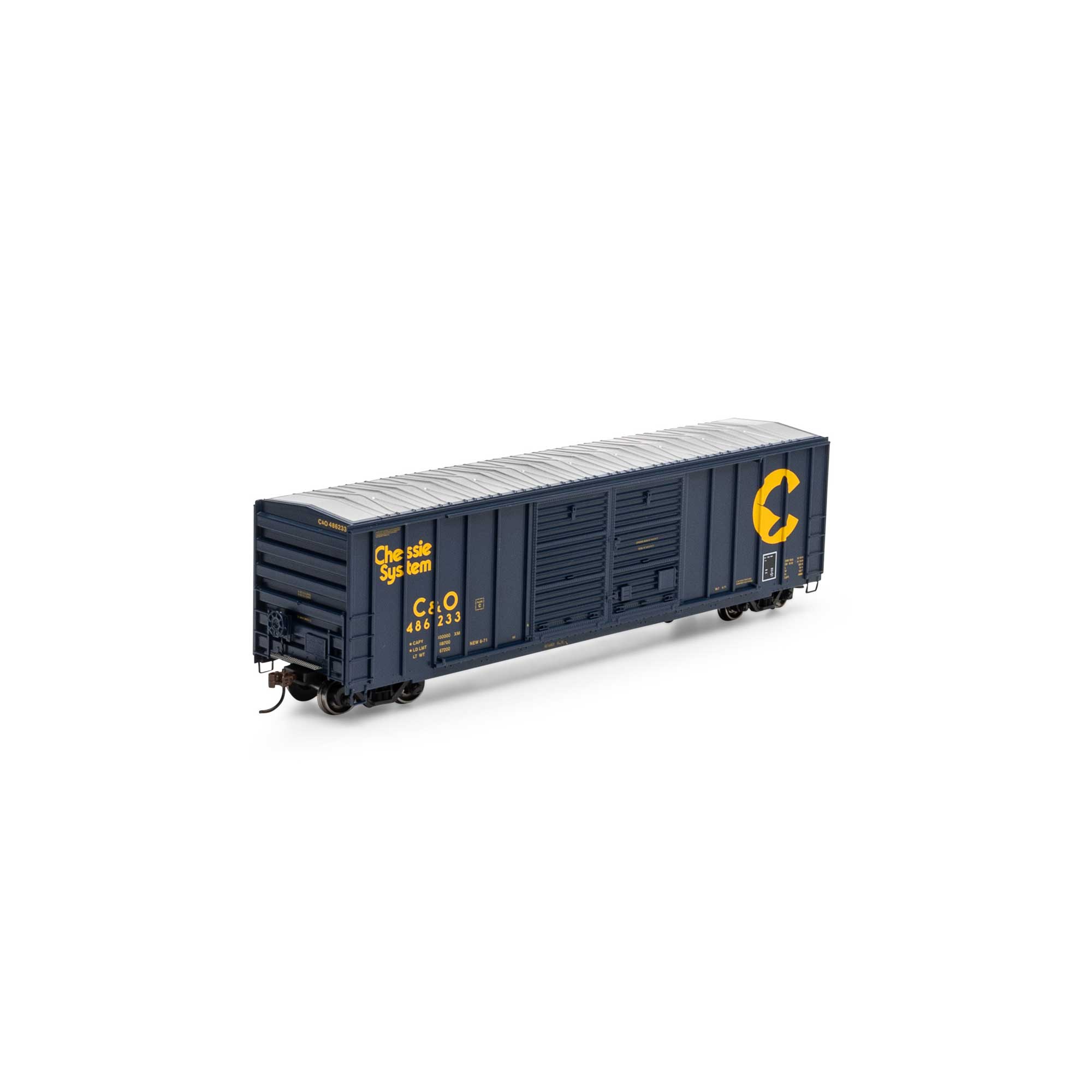 Athearn HO 50' FMC 5077 Double Door Box C&O #486233 ATH15877 HO Rolling Stock