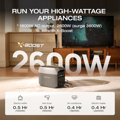 EF ECOFLOW Solar Generator DELTA2 with 220W Solar Panel, LFP(LiFePO4) Battery, Fast Charging, Portable Power Station for Home Backup Power, Camping & RVs