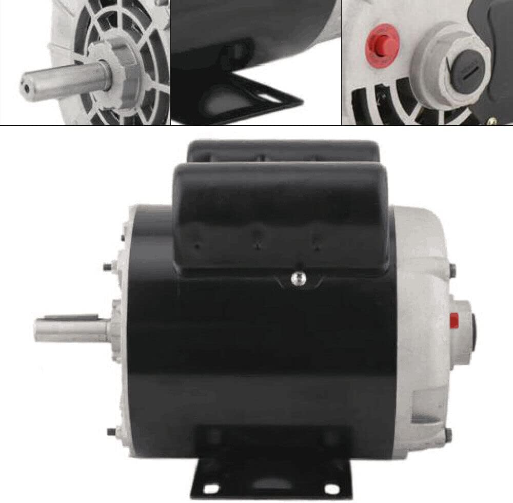 2HP 3450 RPM Air Compressor Electric Motor 56 Frame SPL Single Phase 115/230V Cont. Compressor Thermally Protected High Starting Torque
