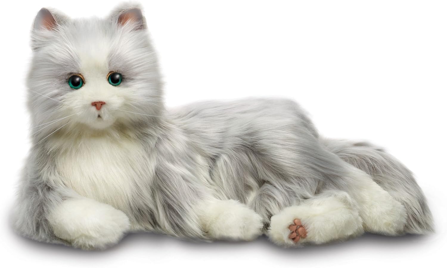 JOY FOR ALL - Silver Cat with White Mitts - Interactive Companion Pets - Realistic & Lifelike