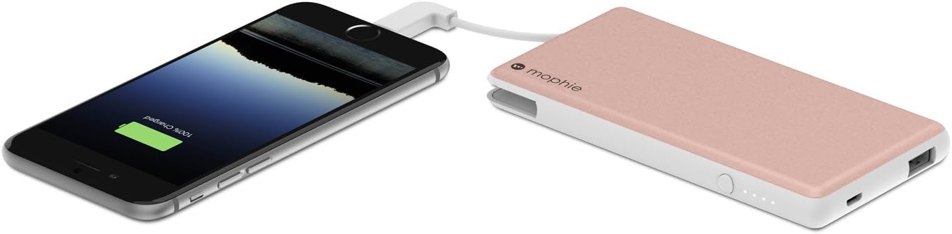 Mophie powerstation Plus - External Battery with Built in cables for Smartphones - Rose Gold Pack of 2