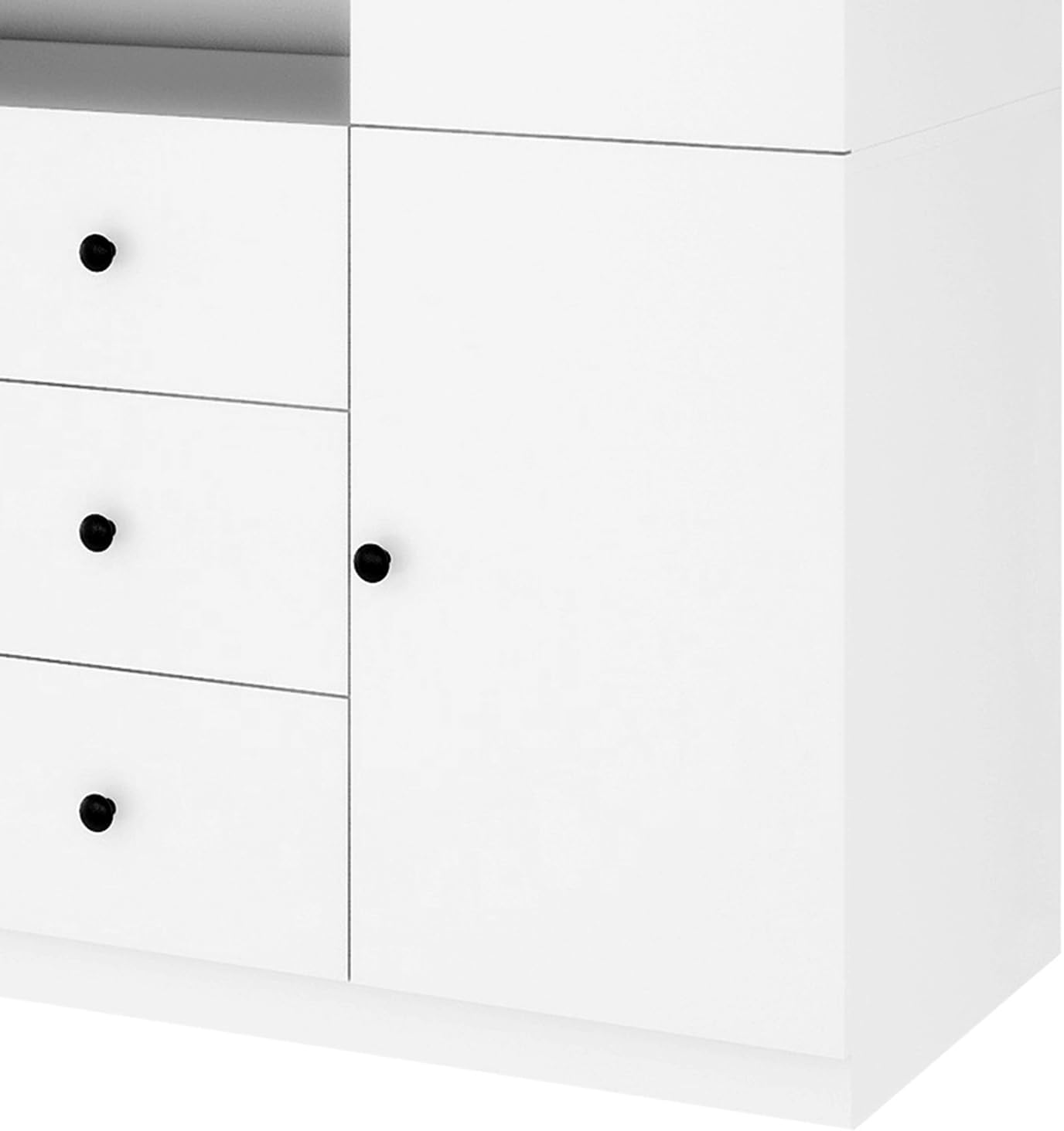 70.87" 3-Door Armoire Wardrobe Closet Cabinet, Wood 3 Drawers White Closet Cabinet for Large Capacity, Tall Cabinet Closet with Hanging Rod and 3 Storage for 47.24" W x 20.47"D x 70.87"H