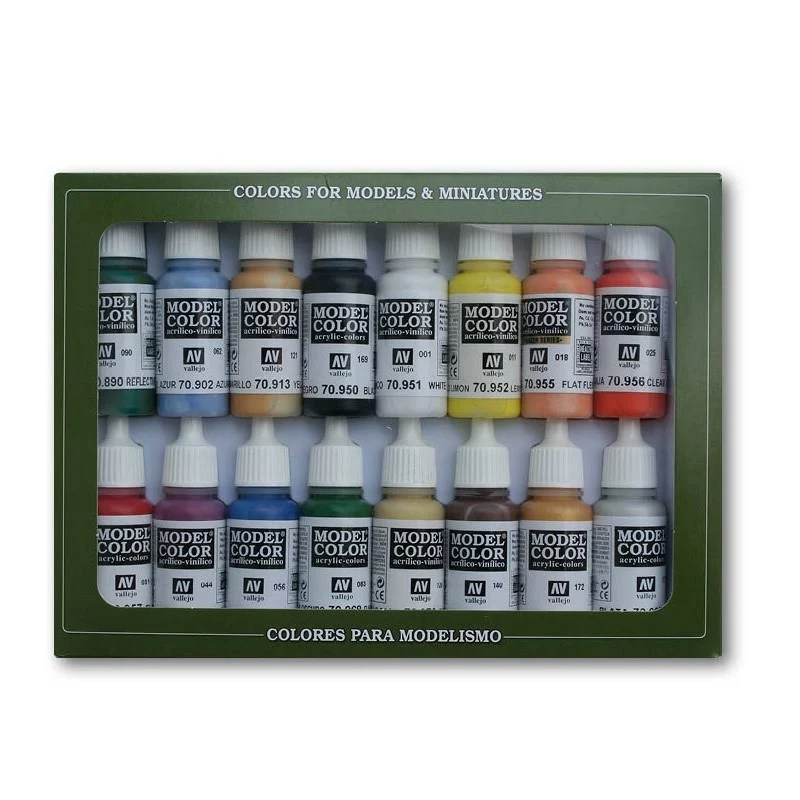 Vallejo Model Colour Basic Colors USA 16 Colour Acrylic Paint Set 70140