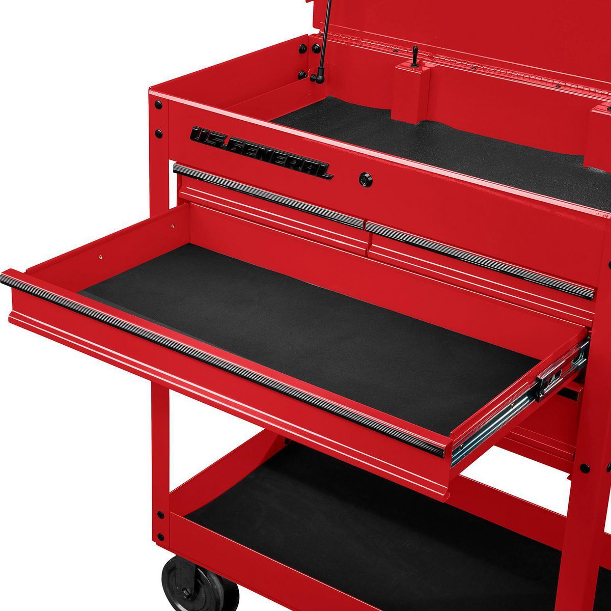 U.S. GENERAL 30 in., 4-Drawer Tech Cart, Red