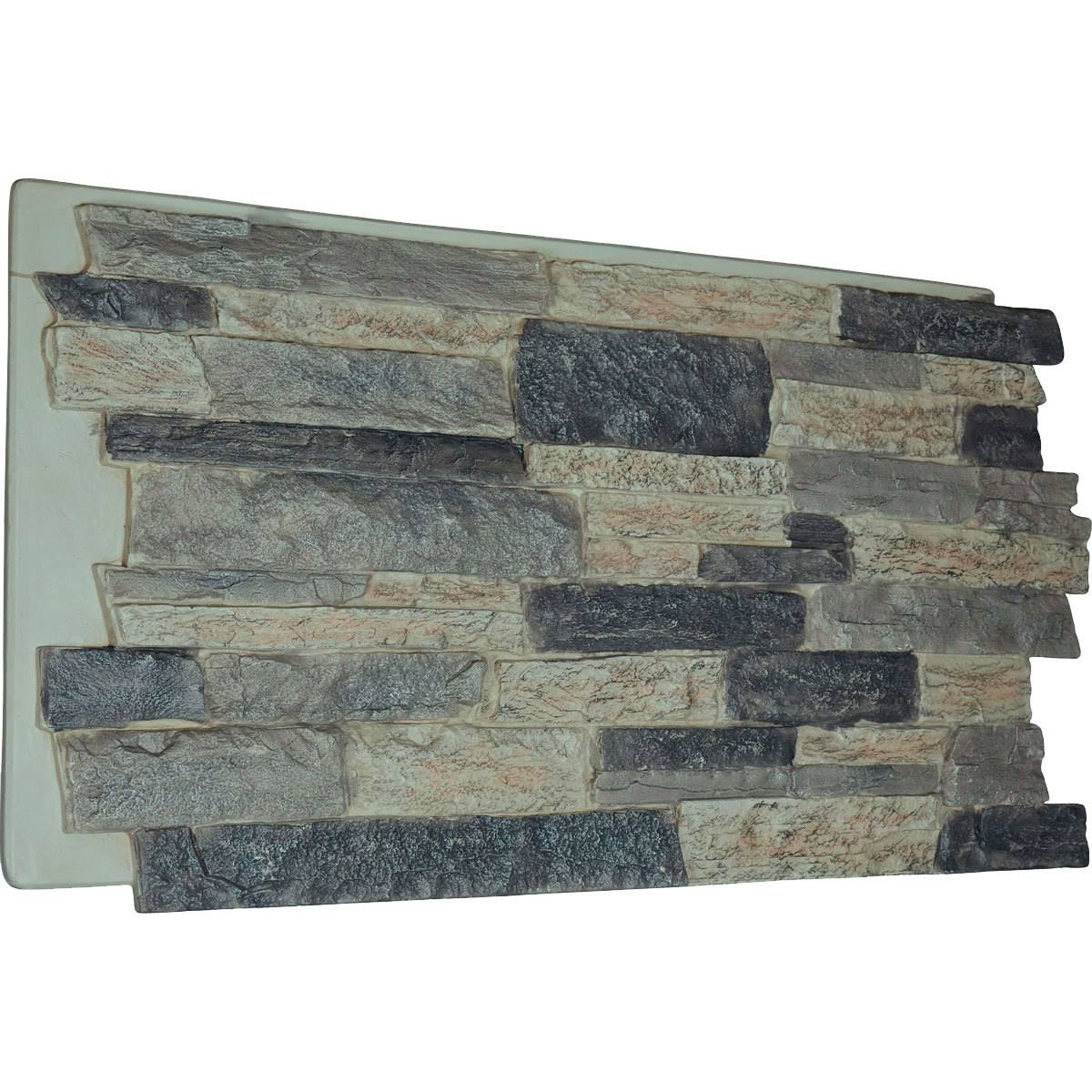 Ekena Millwork 48 in. x 24 in. Acadia Ledge Stacked Stone Stonewall Faux Stone Siding Panel, Colfax