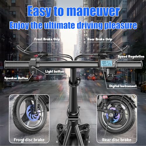 Electric Scooter for Adults, 500W Motor, 20-25 MPH and 20-30 Miles Long Range, 14" Foldable Commuting Electric Scooter with Seat and Basket/Box, Ample Storage for Pet & Cargo