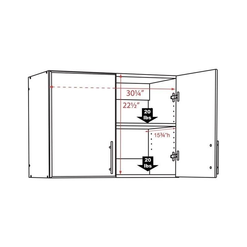 Hawthorne Collections 32x22 Stackable Wall Storage Cabinet in Espresso