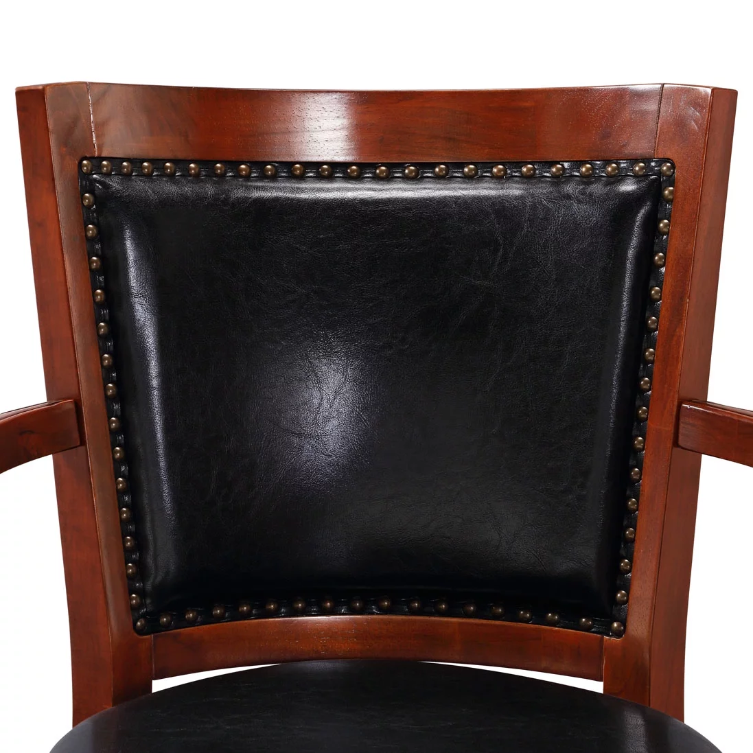 Boraam Jones 29in. High Back Swivel Wood Bar Stool with Arms - Black/Cherry Finish