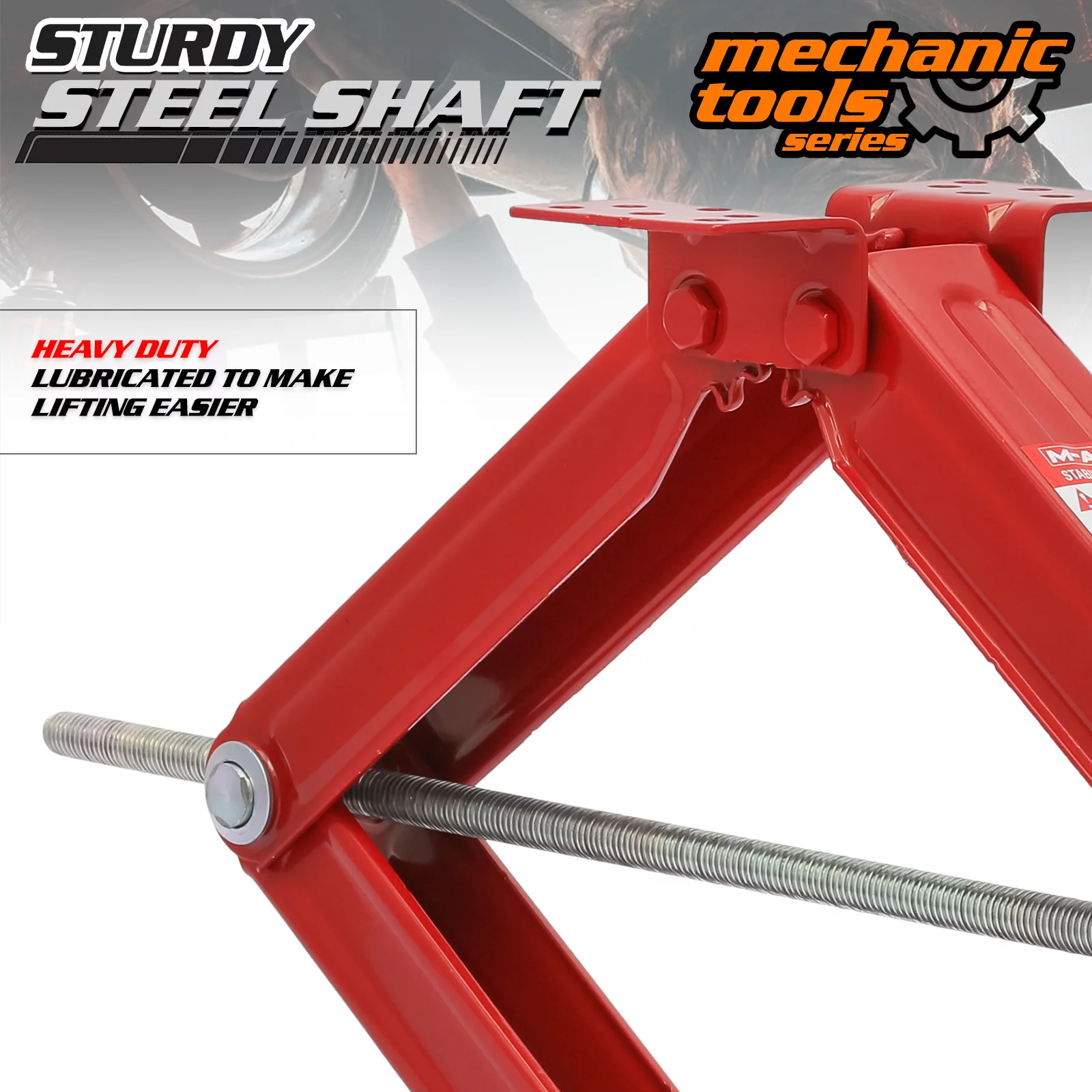 M-AUTO Set of 4 Scissor Jack, 2.5 Ton 5000lbs Heavy Duty Car Jack Tire Repair Tools Kit, RV Trailer Stabilizer Leveling Scissor Jacks with Handle, Red - Curated Treasures Market