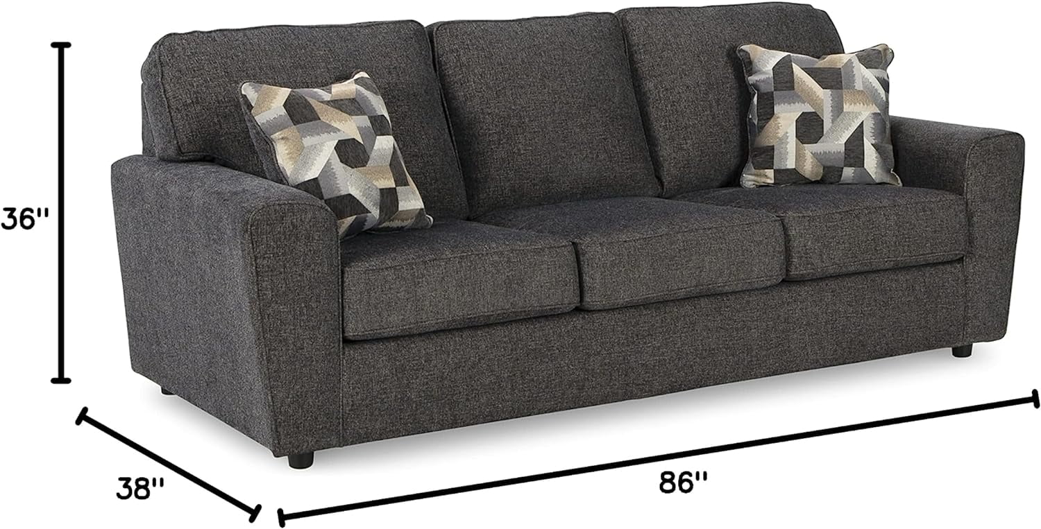 Ashley Furniture Cascilla Contemporary Fabric & Wood Sofa in Gray