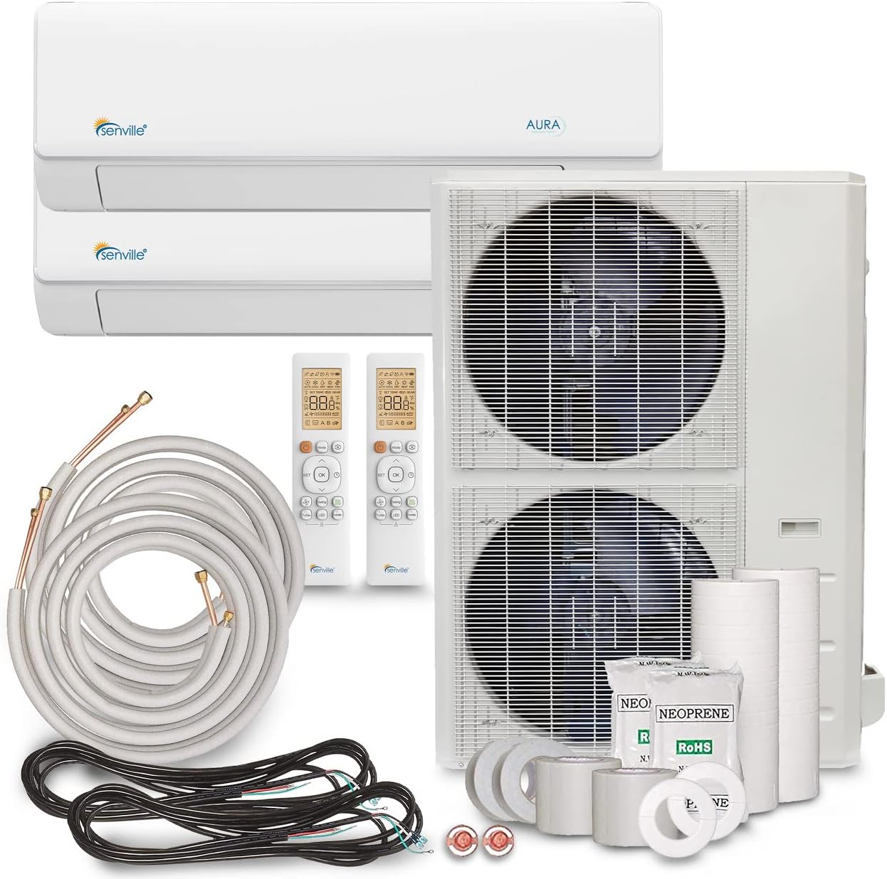 Senville 48000 BTU Dual Zone Mini Split Air Conditioner Heat Pump SENA-48HF/D