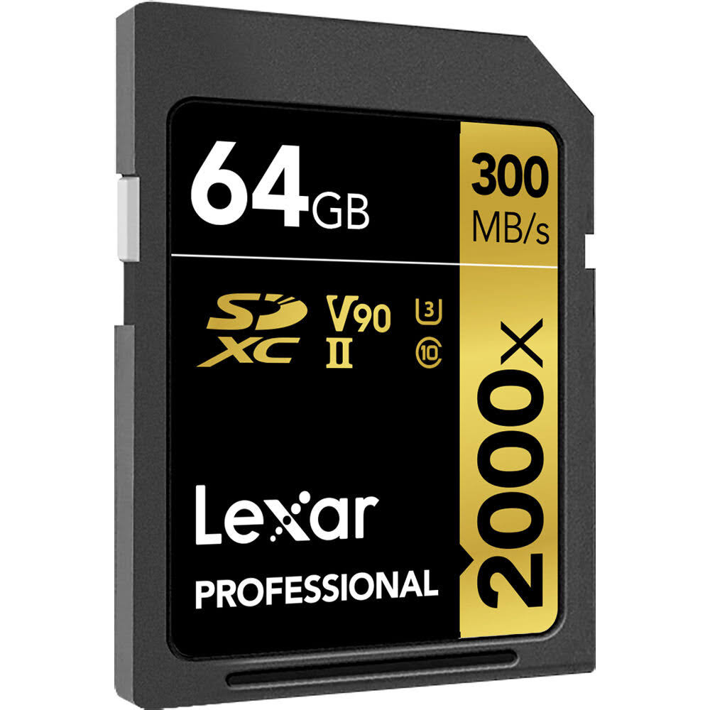 Lexar LSD64GCBNA2000R Professional 2000X 64GB SDXC UHS-II Memory Card