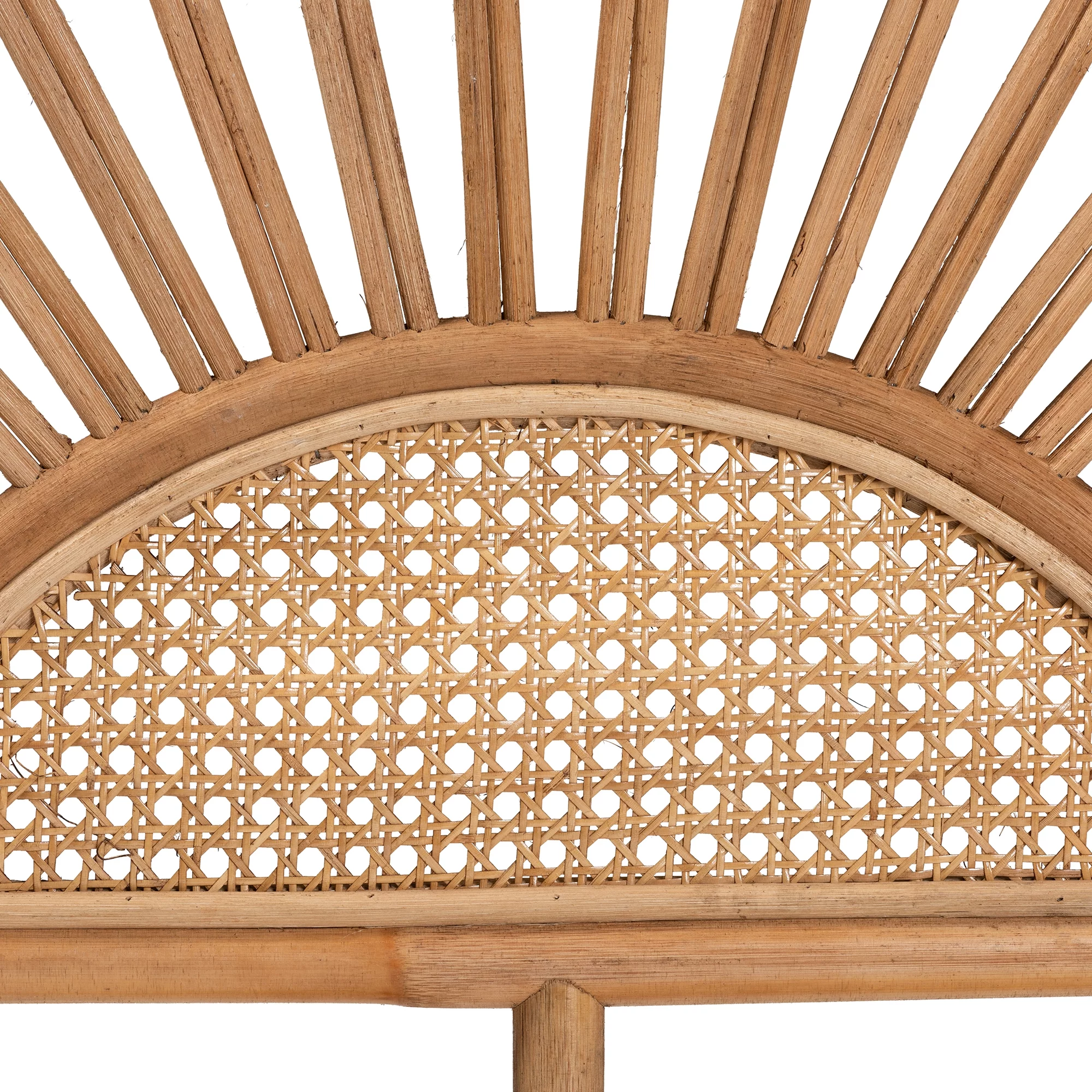 bali & pari Perenna Rattan BOHO Headboard, King Size, Natural Brown