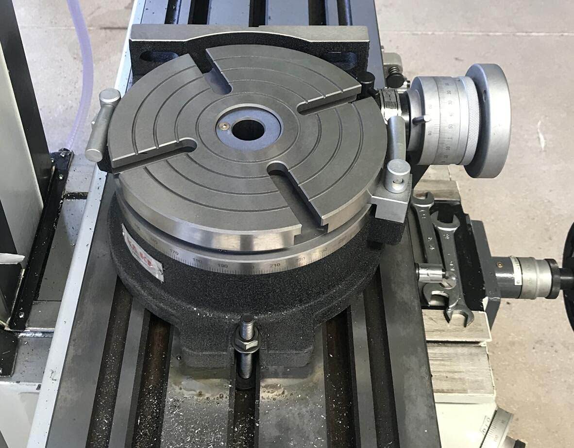 KAKA Industrial 8” Rotary table TSL Vertical & Horizontal MT3 Center Sleeve Rotary Table 4 slot Precision Milling Table(HV-8)