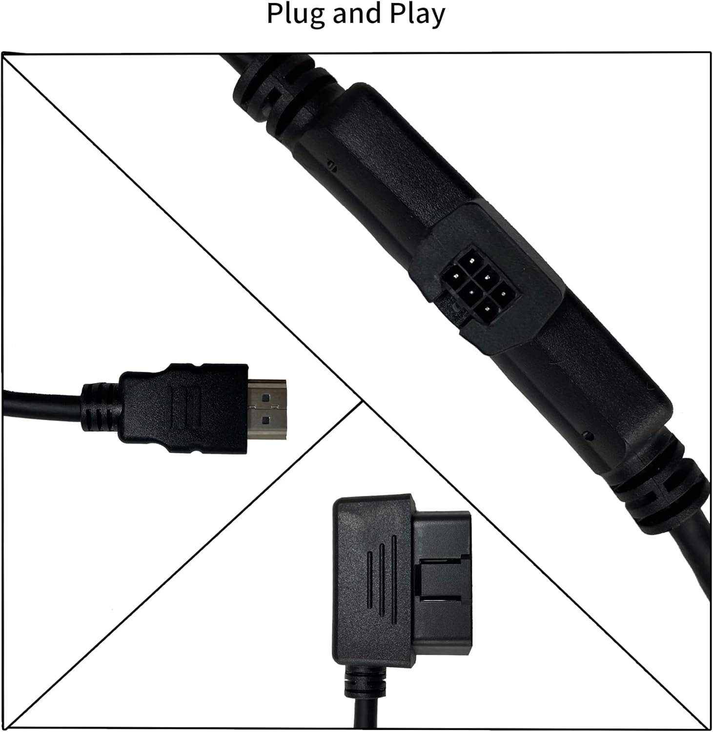 OBDII HDMI Adapter Replacement Cable for Edge CS2 CTS2 CTS3 Plug Monitor H00008000 Pack of 2