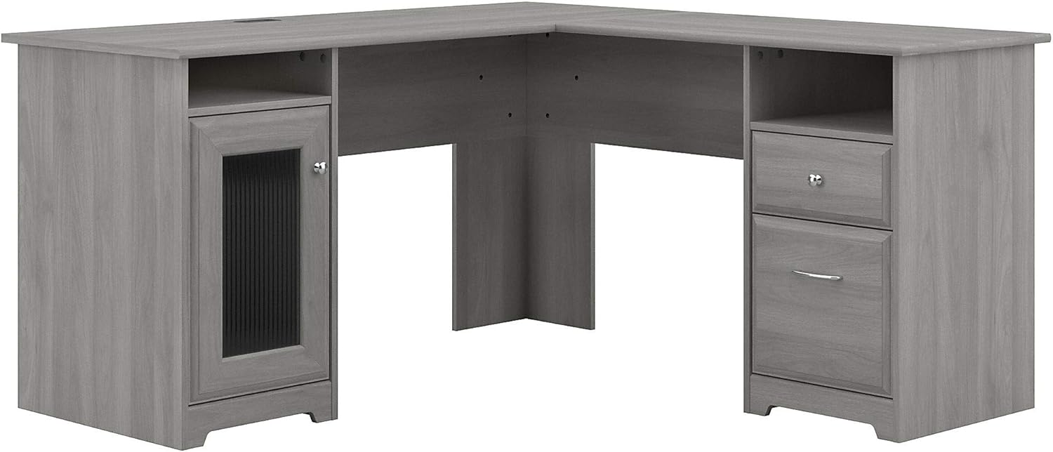 Bush Furniture Cabot L Shaped Computer Desk, Heather Gray