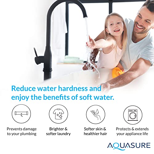 Aquasure Whole House Water Softener Bundle with Scale Inhibiting Pre-Filter and Ultraviolet UV Light Sterilizer
