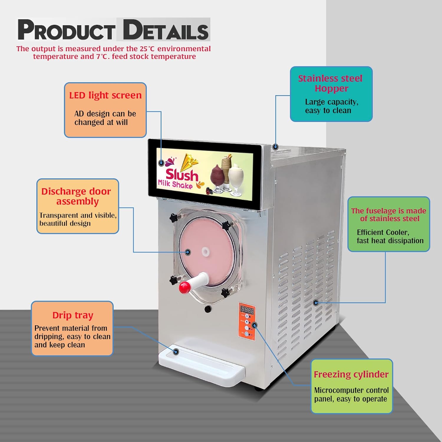 Kolice Commercial ETL Heavy Duty Commercial Margarita Ice Slush Machine, Iced Coffees, Milkshake Machine, Cocktail Margarita Machine, Smoothie Frozen Drink Cooling Beverage Machine-BIGGER CYLINDER 11L