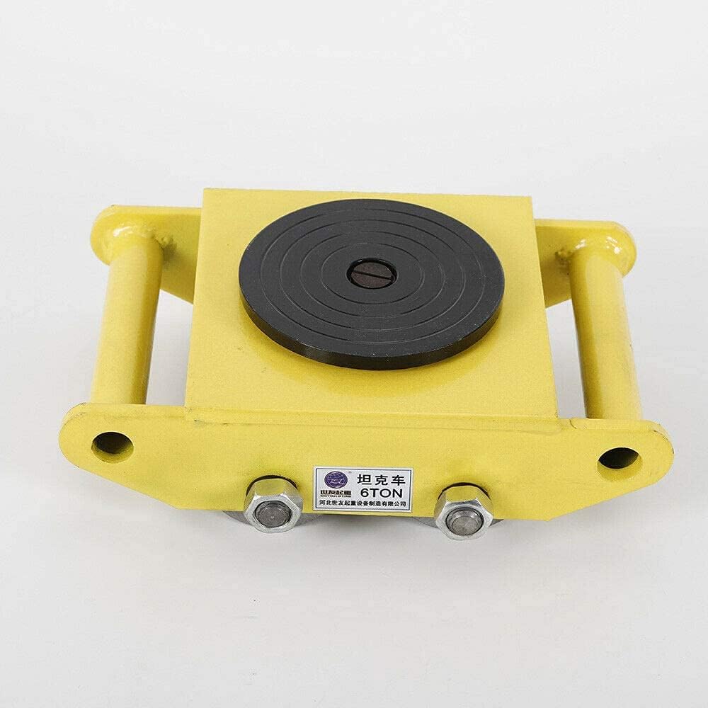 Machine Dolly Skate, 6 Ton 4 Wheel Heavy Duty Machine Dolly Roller Skate, 360-Degree Machinery Roller Mover Cargo Trolley, Rotation Dolly Skate Roller