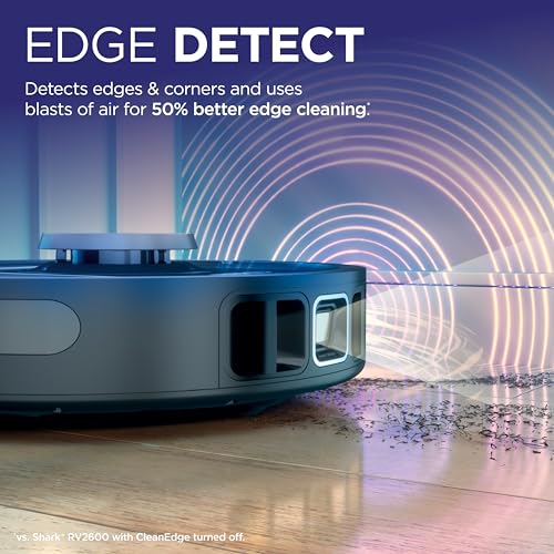Shark RV2820AE Detect Pro Self-Empty Robot Vacuum with Bagless, 60-day Capacity HEPA Base, 3 Detect & React Technologies, Auto Deep-Clean on Carpets and Hardfloors, NeverStuck Tech, Wi-Fi Black/Bronze