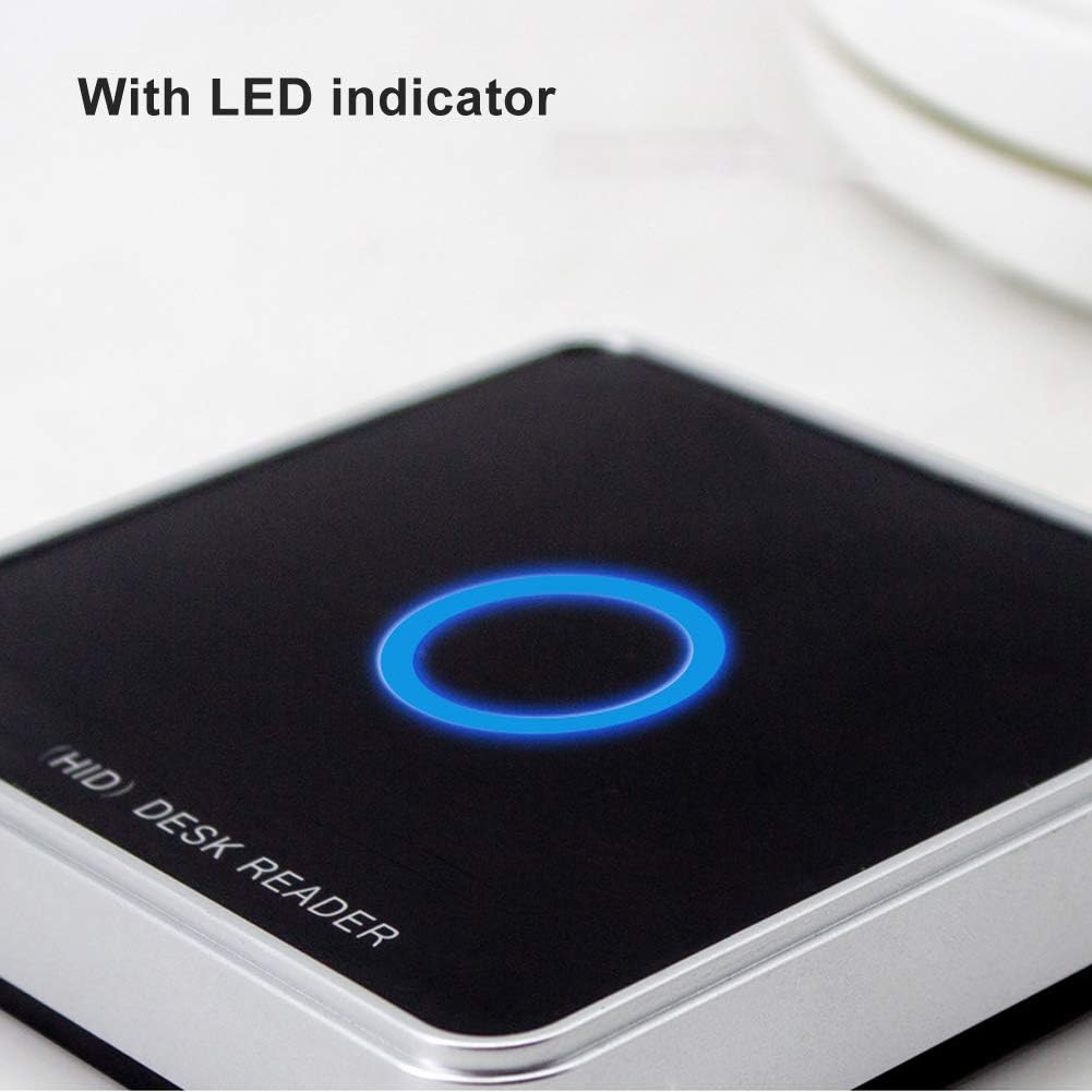 Thincol RFID Card Reader, UHF USB Desktop Reader Writer 902～928MHz Frequency, 50cm Contactless Proximity Sensor Built-in Buzzer, Compatible with ISO18000-6C, ISO18000-6B