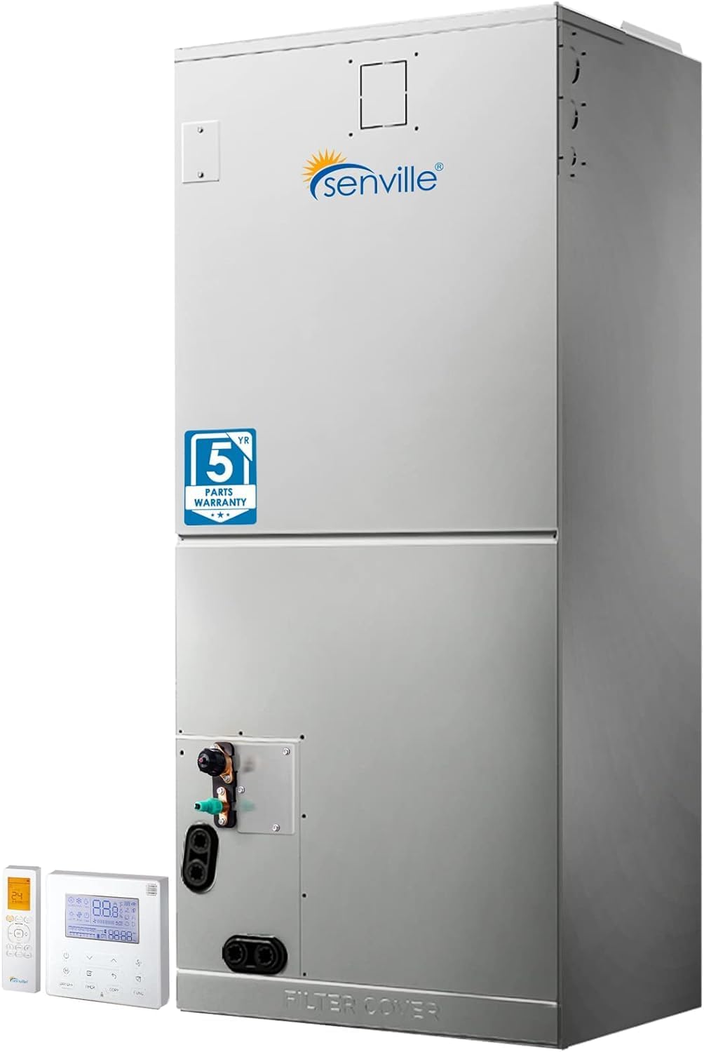 Senville 2 Ton Central Air Conditioner Heat Pump Split System, 24,000 BTU, Inverter, Variable Speed, 5KW AUX, 208/230V