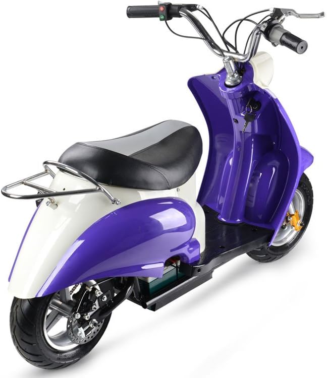 MotoTec 24v Electric Moped Purple