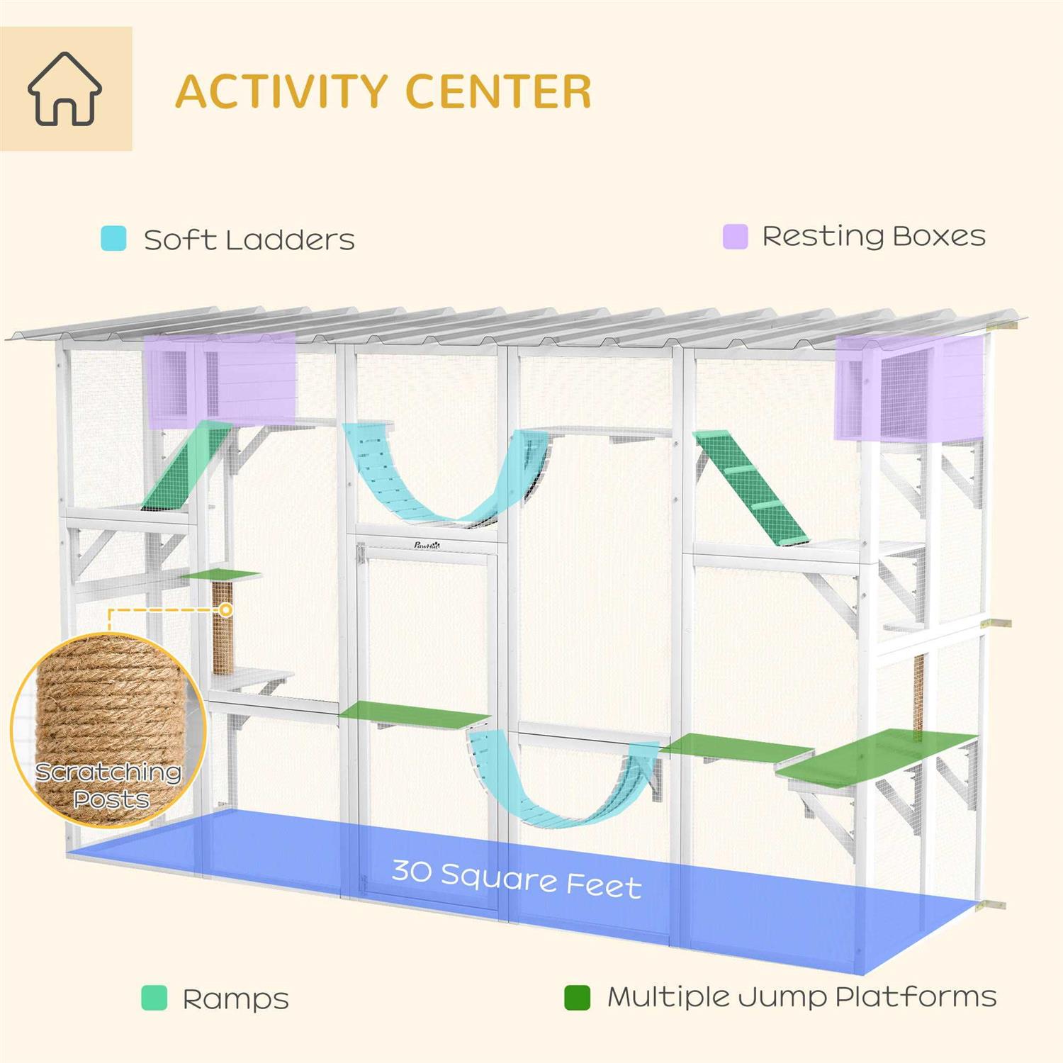 PawHut Cat Wooden Outdoor Cat House - Pet Supplies online store