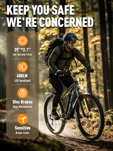 E·Bycco 29” Electric Bike for Adults, 48V 17.5AH Battery, 750W Peak 1000W Electric Mountain Bike, Up to 70 Miles 34MPH Ebike with 21-Speed, Electric Bicycle E-Bike for Commuter, UL 2849 Certified