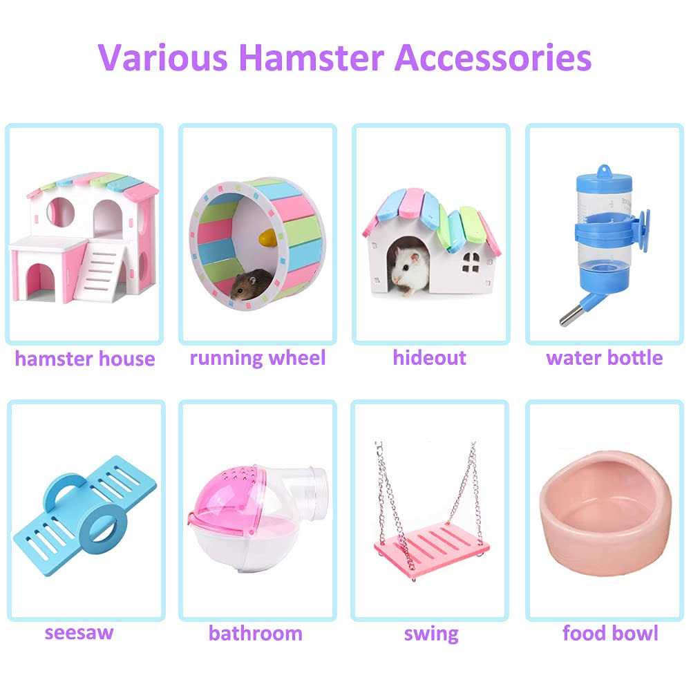 DuvinDD Hamster cages with crossover Tubes Tunnels Large Hamster cage Habitats gerbil House - Pet Supplies online store