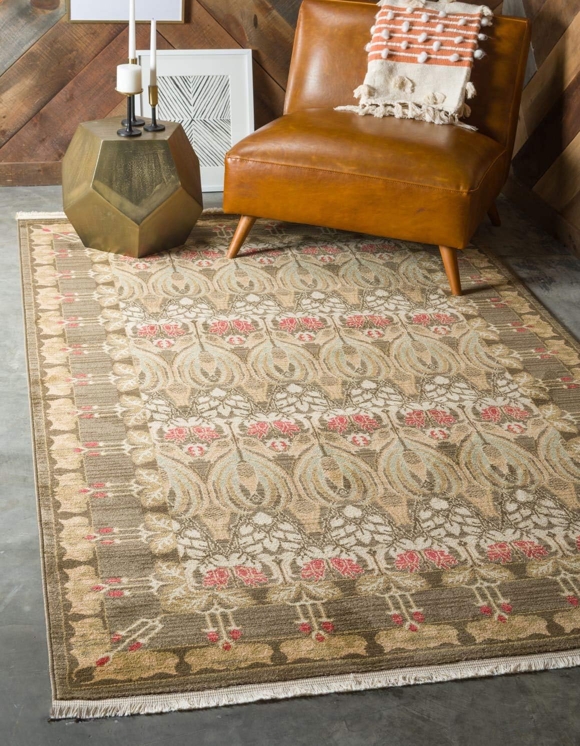 Unique Loom Edinburgh Collection Area Rug - Canmore (10' 6" x 16' 5" Rectangle, Brown/ Light Blue)