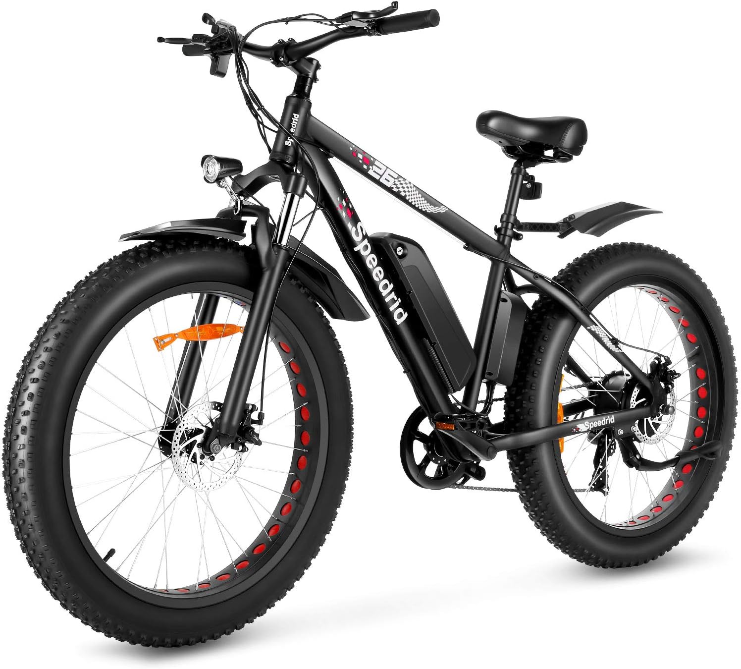 Speedrid Electric Bike 48V 500W Fat Tire Electric Bike Snow Bike 26" 4.0, 48V 10Ah Removable Battery and Professional 7 Speed