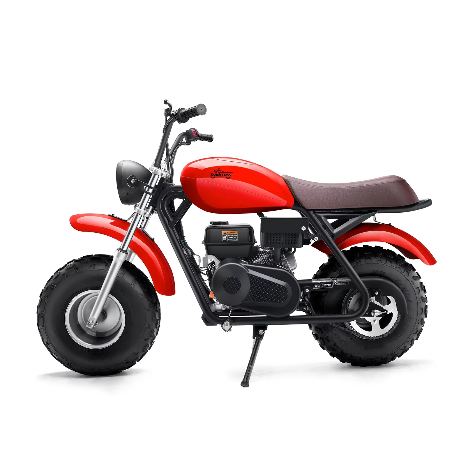 Seangles Off Road 196cc Mini Bike Gas Power Trail Bike Dirt Bike for Kids Youths Adults, Tested and Fully Assembled (Red)