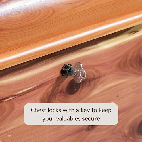 35" Amish Heirloom Aromatic Red Cedar Hope Chest with Waterfall Edge, Small Storage Trunk with Lock for Blankets and Keepsakes - Made in America