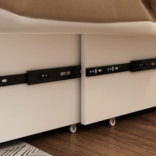 MOUMON Queen Size Murphy Bed with Charging Station, Murphy Bed Cabinet with 1 Drawer, Murphy Bed Queen Murphy Bed Chest with Black Handles, for Office Bedroom White (81.5”W x 61.8”D x 40.9”H)