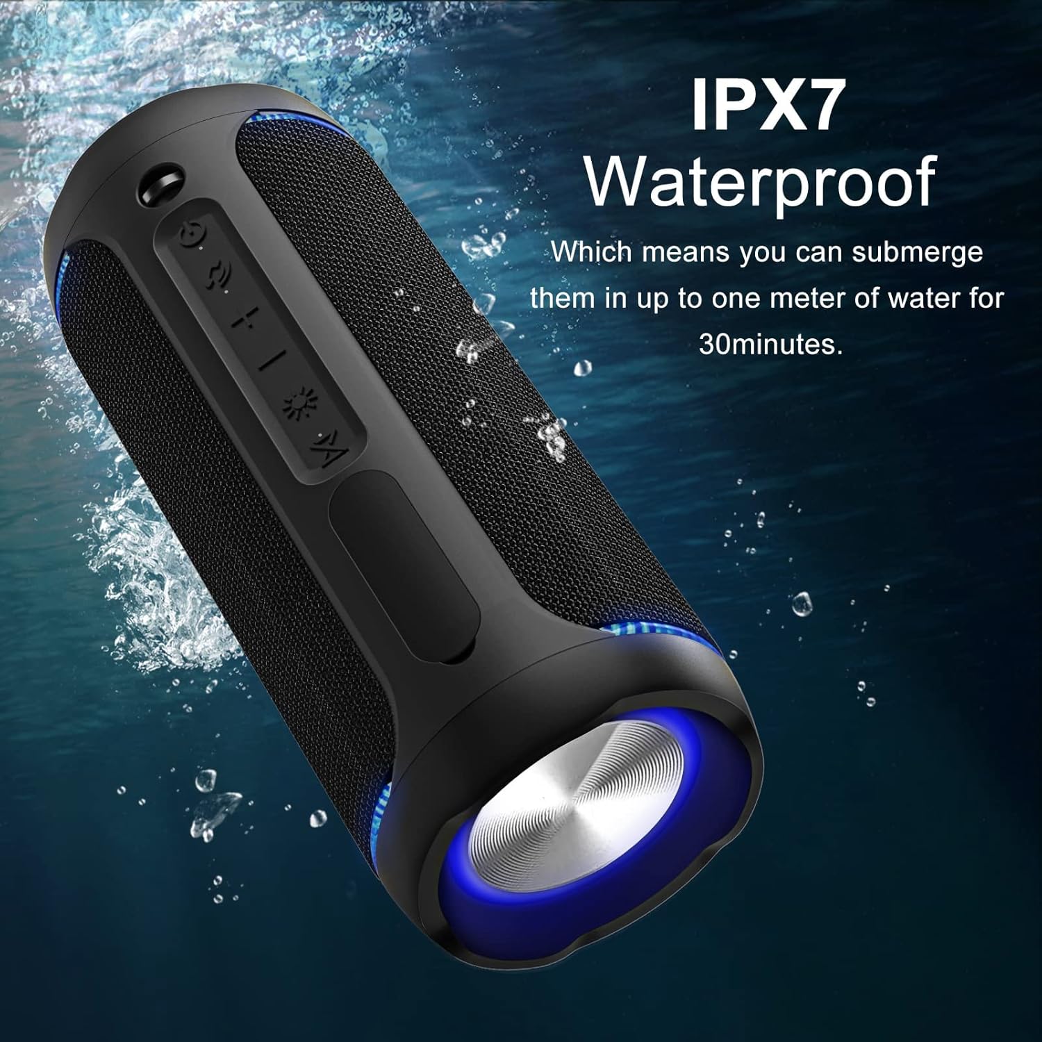 EDUPLINK Portable Bluetooth Speaker 40 Watt Bocina Bluetooth Switch Between Bluetooth Pairing and Aux-in Mode by Call Button USB Charge Out - Black