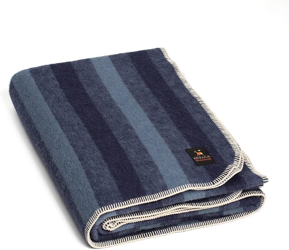 Thick Alpaca Wool Blanket Heavyweight Alpaca Wool Blanket Camping Outdoors Indoors Soft Peruvian Alpaca Wool Blankets That Come in Twin Queen King Size (Soft Gray/Ivory, Twin (Whipstitch Trim))