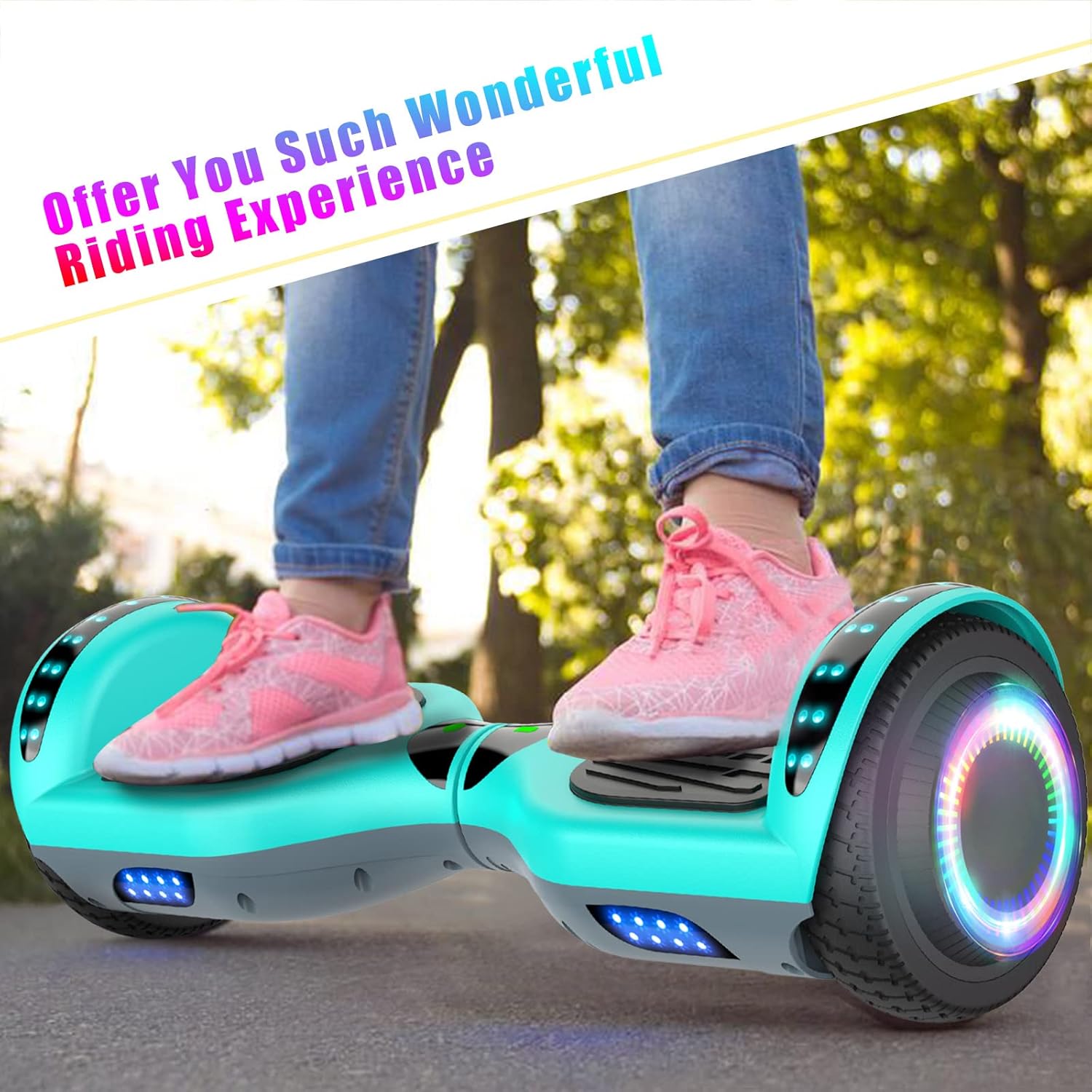 Hoverboard for Kids, 6.5" Two-Wheel Self Balancing Hoverboard Bluetooth (Blue)