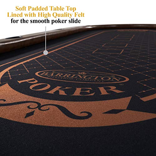 Barrington Poker Multiple Styles Folding Poker Table & Poker Table Top/Dining Table Collection, Durable Padded Rail Tables with Felt Playing Surface, Perfect for Texas Holdem Games