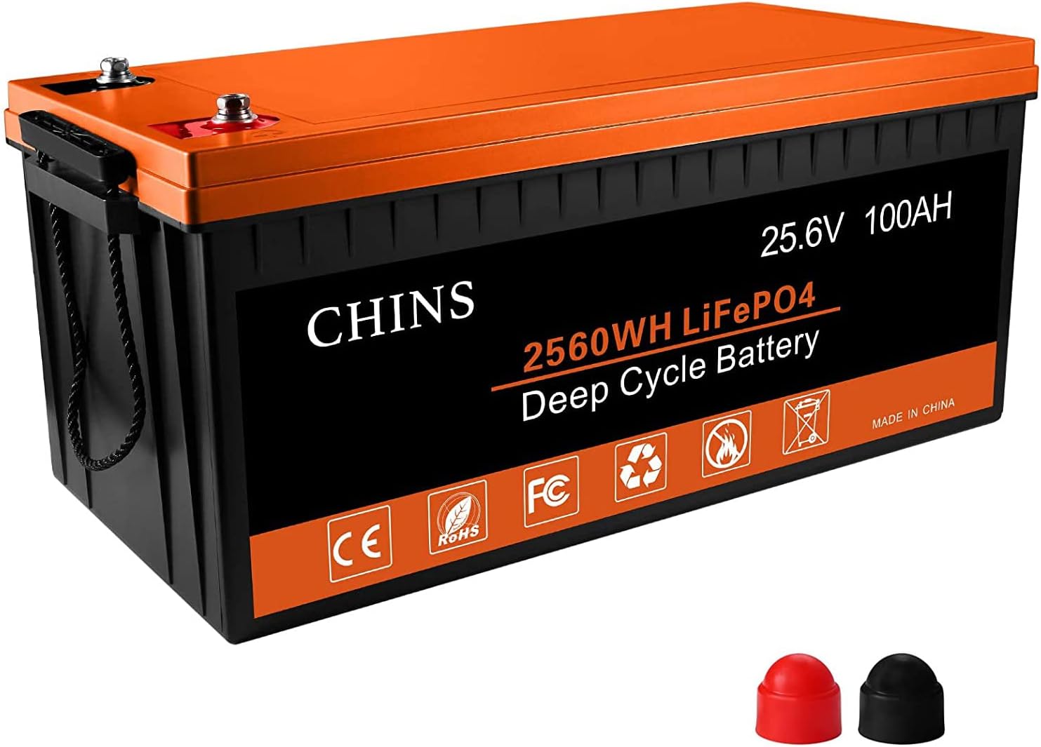 CHINS LiFePO4 Battery 24V 200Ah Lithium Battery - Built-in 200A BMS, 2000+ Cycles, Each battery Can Support 5120W Power Output, Perfect for RV, Home Storage and Off-Grid