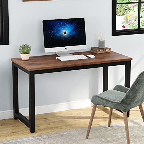Tribesigns Modern Computer Desk, 63 x 31.5 inch Large Executive Office Desk Computer Table Study Writing Desk Workstation for Home Office, Spliced Desktop, White