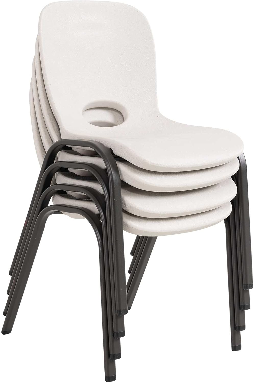 Lifetime 80383 Kids Stacking Chair, Almond & 80425 Kids Folding Table, Almond, 36"