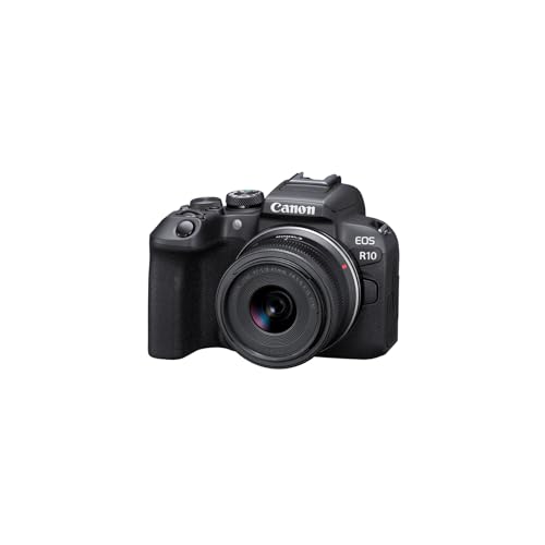 Canon EOS R10 Mirrorless Camera RF-S18-45mm F4.5-6.3 is STM Lens Kit, Hybrid Camera, 24.2 Megapixel CMOS (APS-C) Sensor, 4K Video, Vlogging Camera for Content Creators, Black