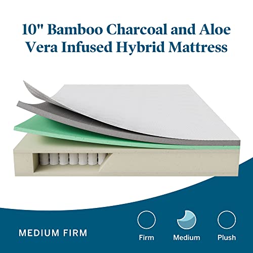 LUCID L300 Adjustable Bed Base with Lucid 12 Inch Memory Foam Hybrid Mattress - Full