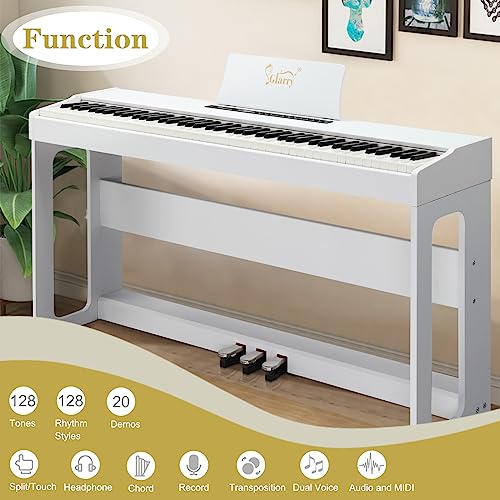 GLARRY Digital Piano 88-Key Home Full Weighted Hammer Heavy Action Digital Piano for All Experience Levels, Beginer, Portable Electric Keyboards Piano, Triple Pedals (Black)