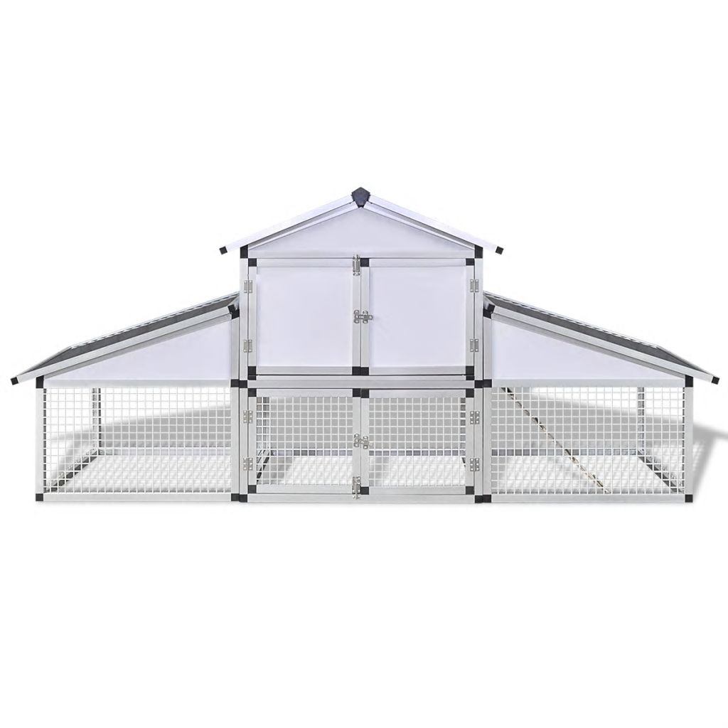 Carevas Chicken Coop with Runs and Nest Box Aluminum